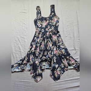 Navy blue floral dress